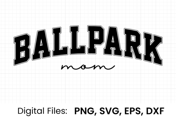 Ballpark Mom Retro Varsity SVG Graphics and T-Shirt Designs