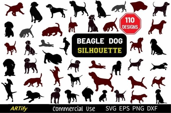 Beagle Dog SVG Bundle Dog Silhouette SVG Graphics and Illustrations