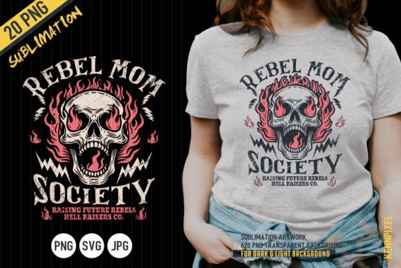 Rebel Mom Society Skull Shirt SVG PNG Review