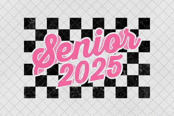 Senior 2025 Sublimation Checkered PNG: Graphics for T-Shirt Designs and Blog Visuals